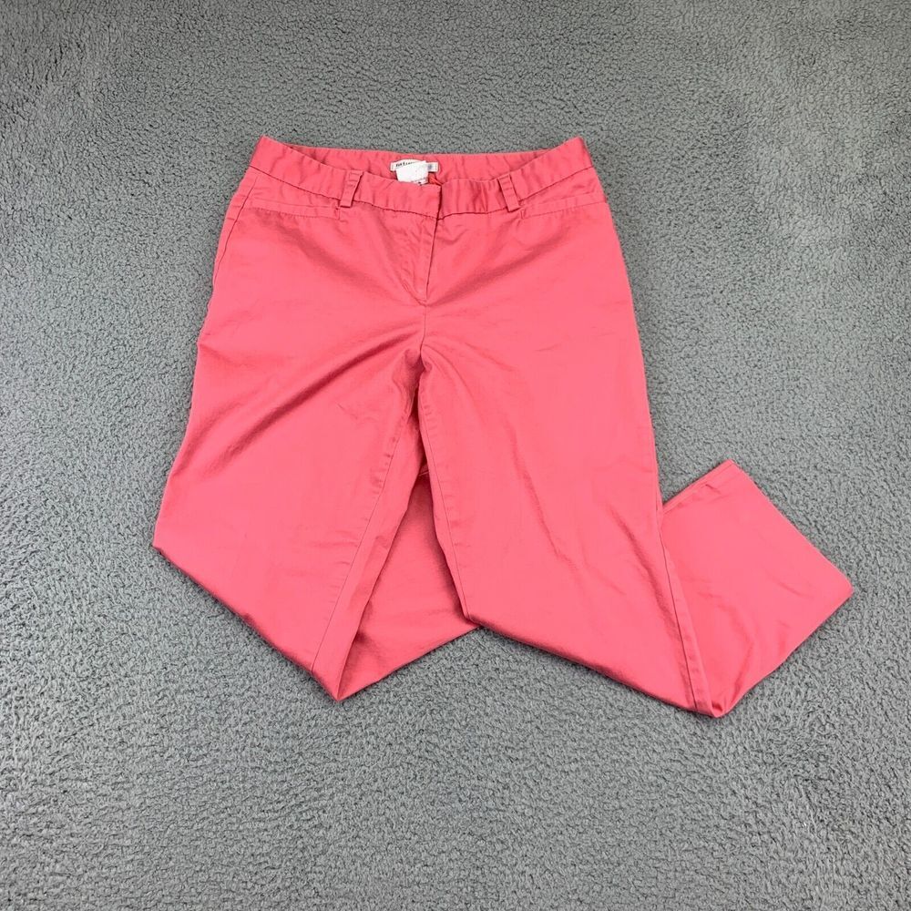 Van‎ Heusen Studio Pants Womens 6 Coral Mid-Rise Straight Leg Cropped Stretch